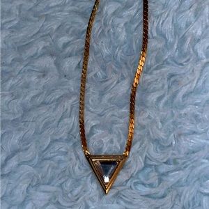 Gold triangle necklace